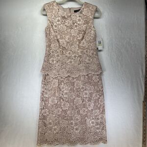 sachin and babi light blue dress Alex Evenings Short Sheath Crepe Dress with